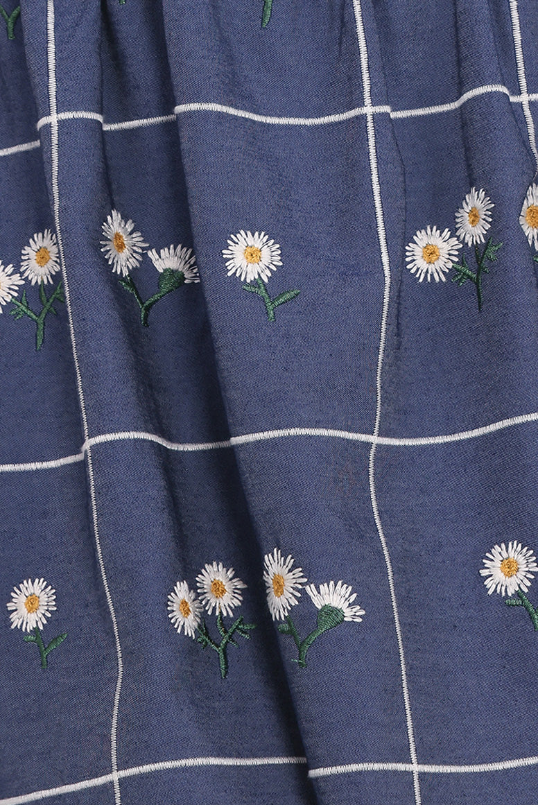 Yolande Midi Dress - Blue Floral