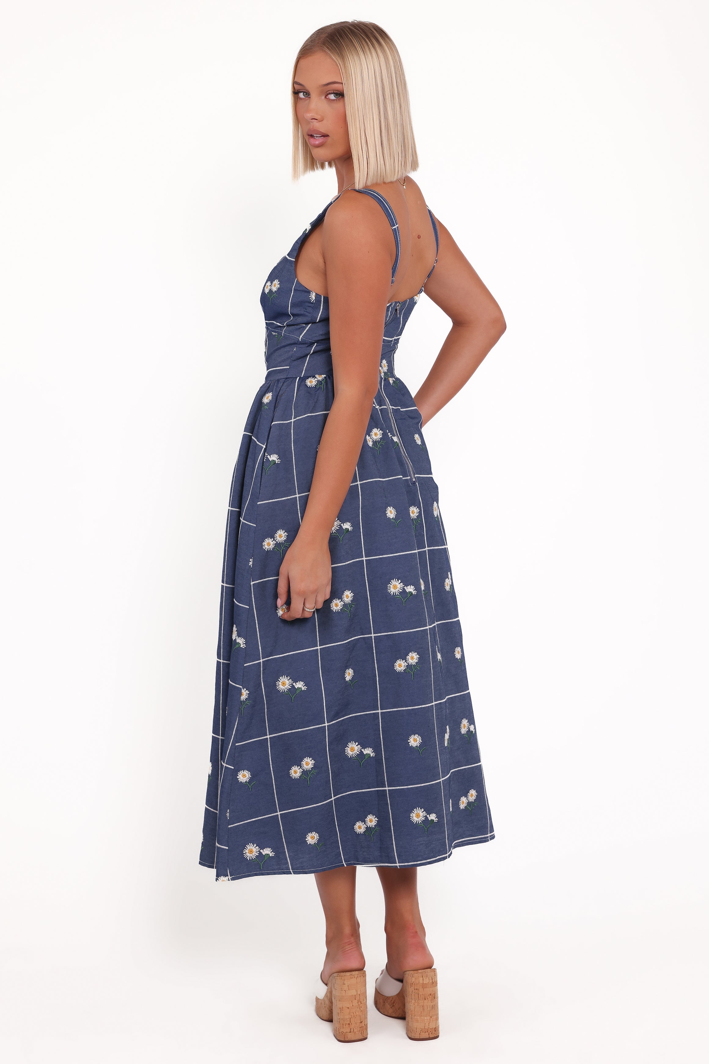 Yolande Midi Dress - Blue Floral