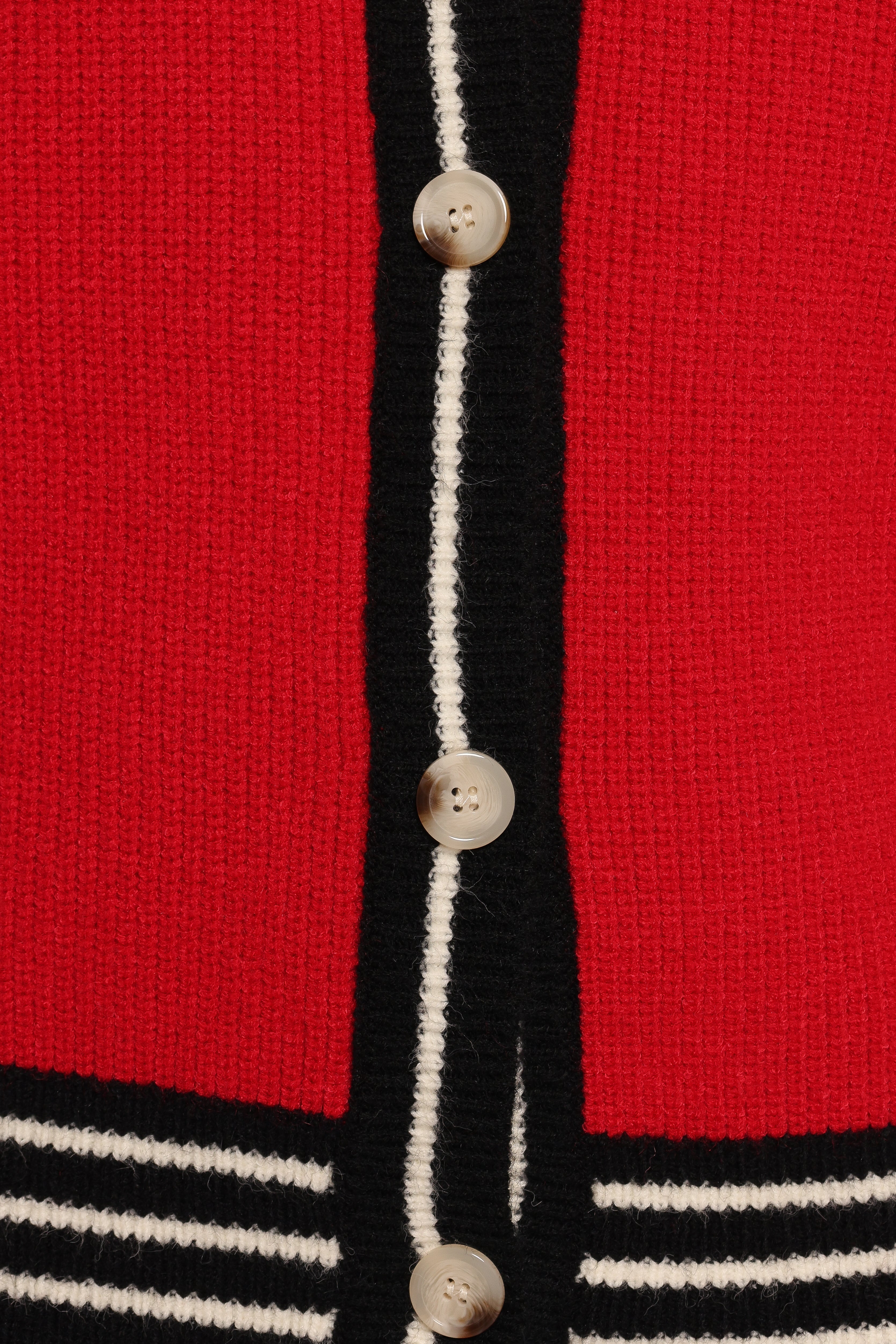 Yorkshire Contrast Hem Cardigan - Red