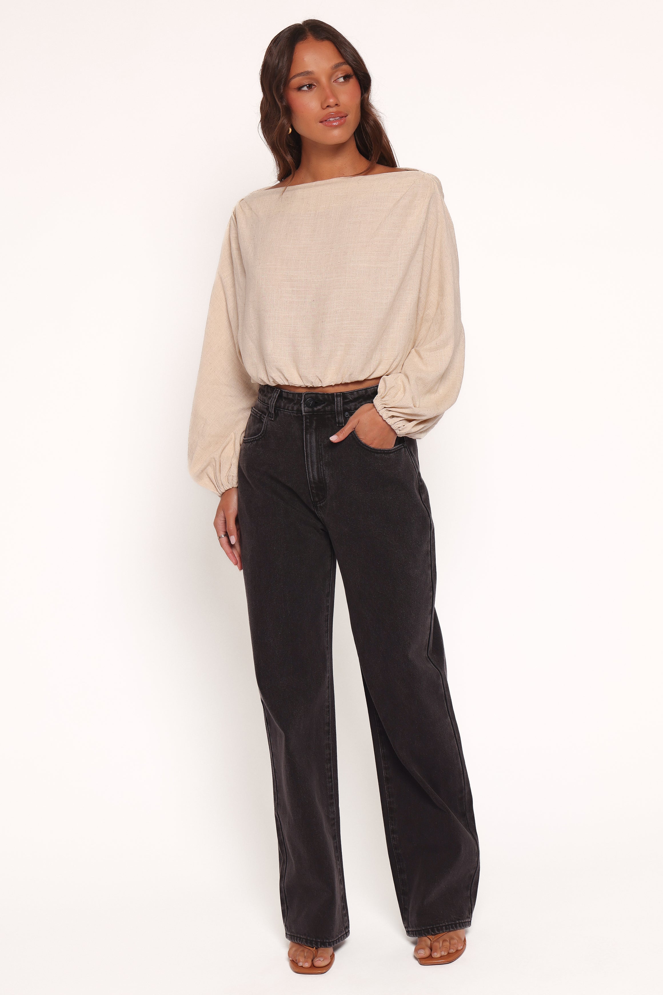 Zara Long Sleeve Top - Stone