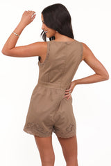 Zelus Romper - Brown