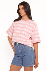 Zestora Tee - White Pink