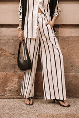 BOTTOMS @Silvia Pant - Cream Stripe (Hold for Winter Essentials)