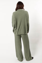 BOTTOMS @Sonole Cable Knit Pant - Khaki