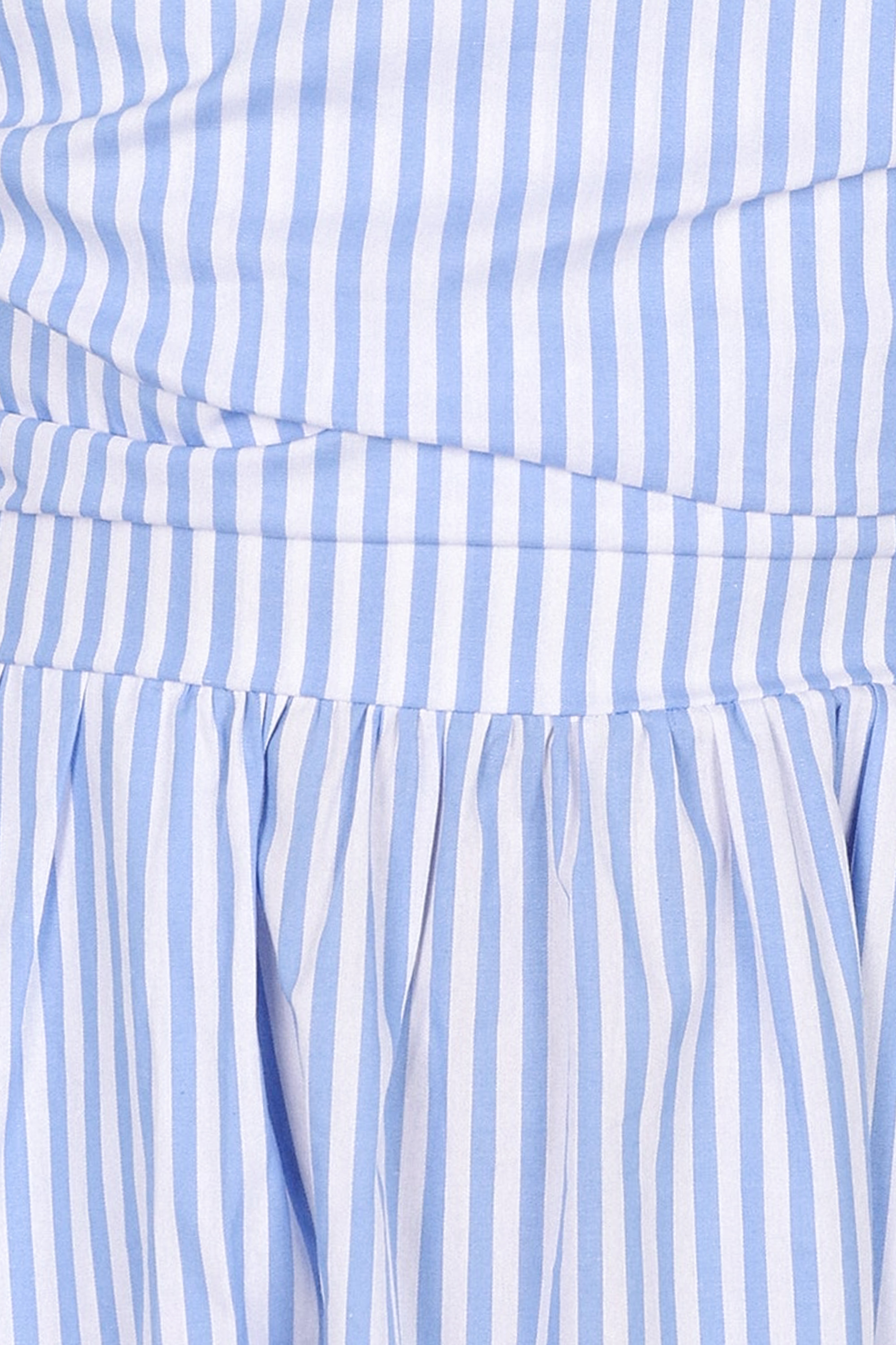 Clo Puff Sleeve Midi Dress - Blue Stripe