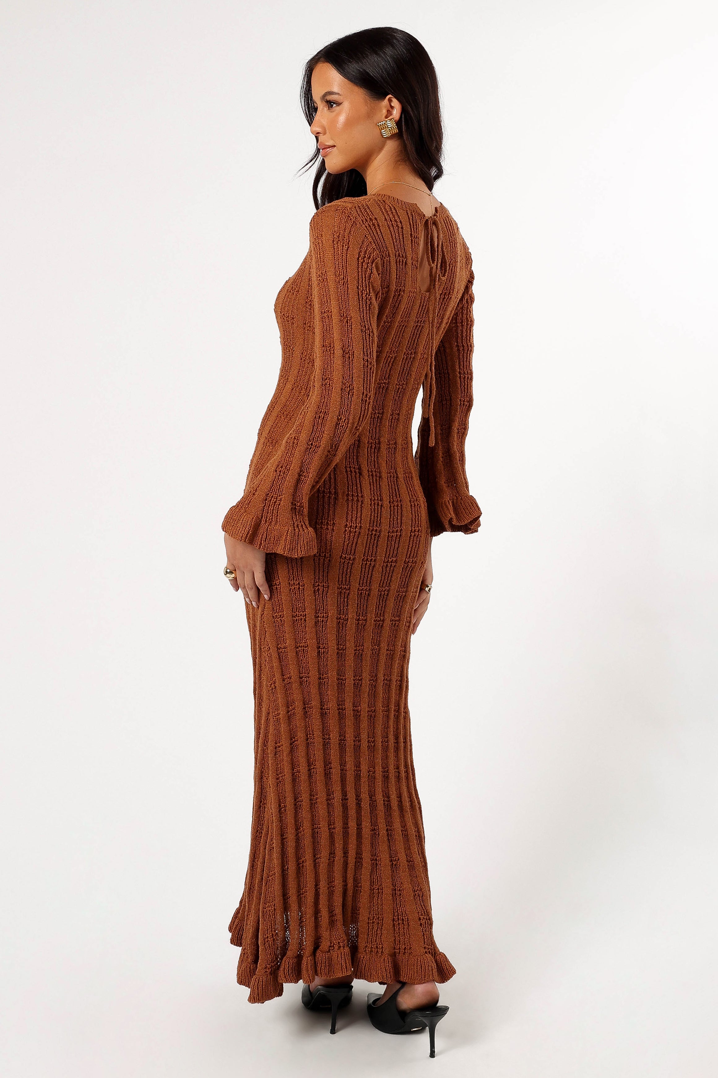 DRESSES @Colter Long Sleeve Maxi Dress - Bronze