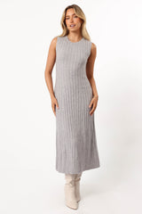 DRESSES @Kellie Knit Midi Dress - Grey