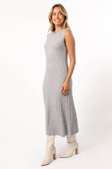 DRESSES @Kellie Knit Midi Dress - Grey