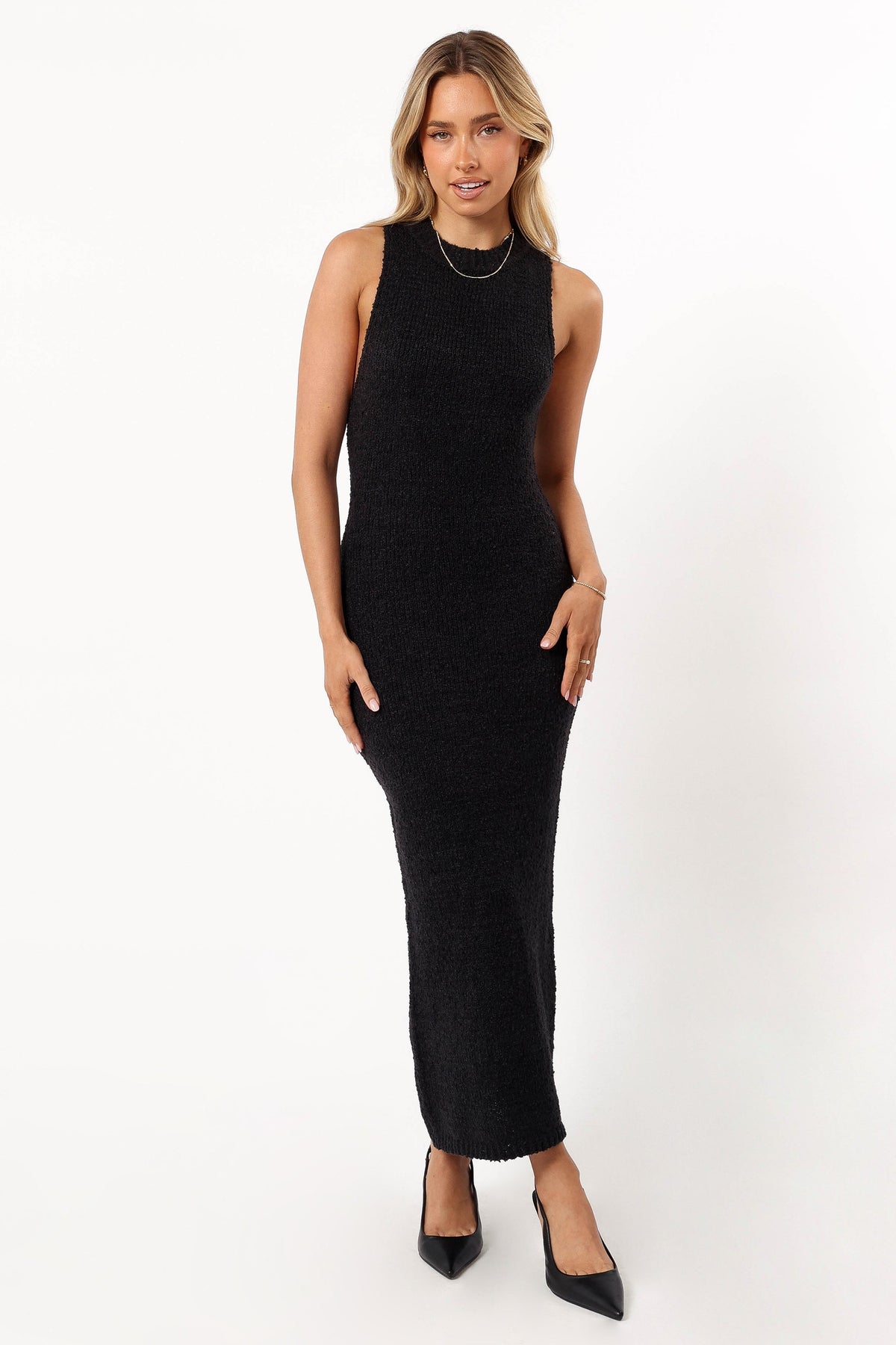 DRESSES @Liam Knit Midi Dress - Black