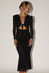 DRESSES @Salvatore Longsleeve Midi Dress - Black