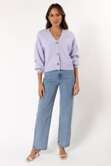 KNITWEAR @Isabel Button Front Cardigan - Lilac (Hold for Cool Beginnings)