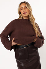 KNITWEAR @Katty Knit Sweater - Chocolate Brown (Hold for Winter Essentials)