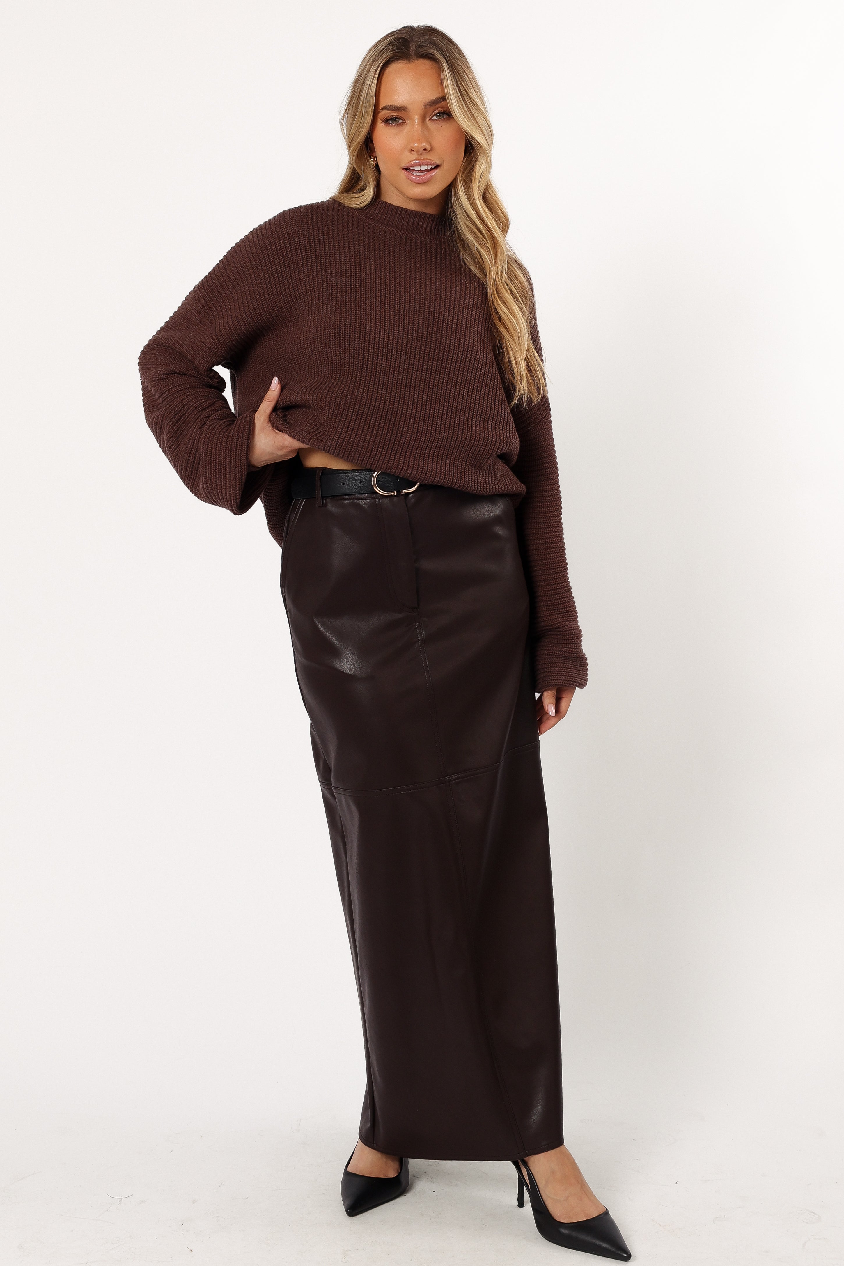 KNITWEAR @Katty Knit Sweater - Chocolate Brown (Hold for Winter Essentials)