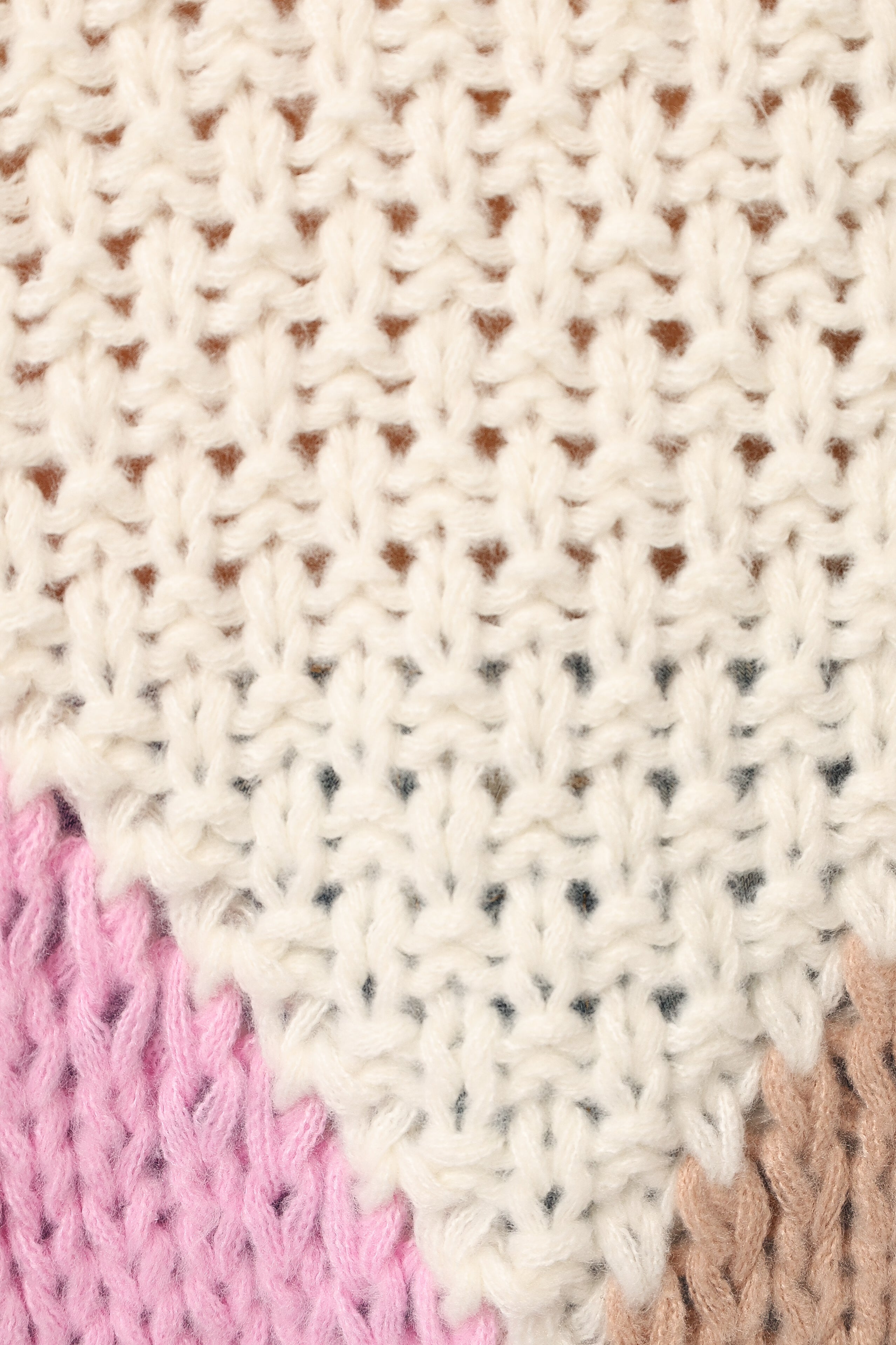 KNITWEAR @Koda Pattern Knit Sweater - Pink Multi