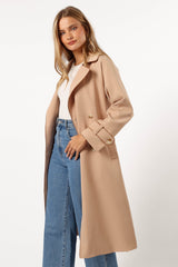 OUTERWEAR @Cayenne Contrast Binding Trench Coat - Camel