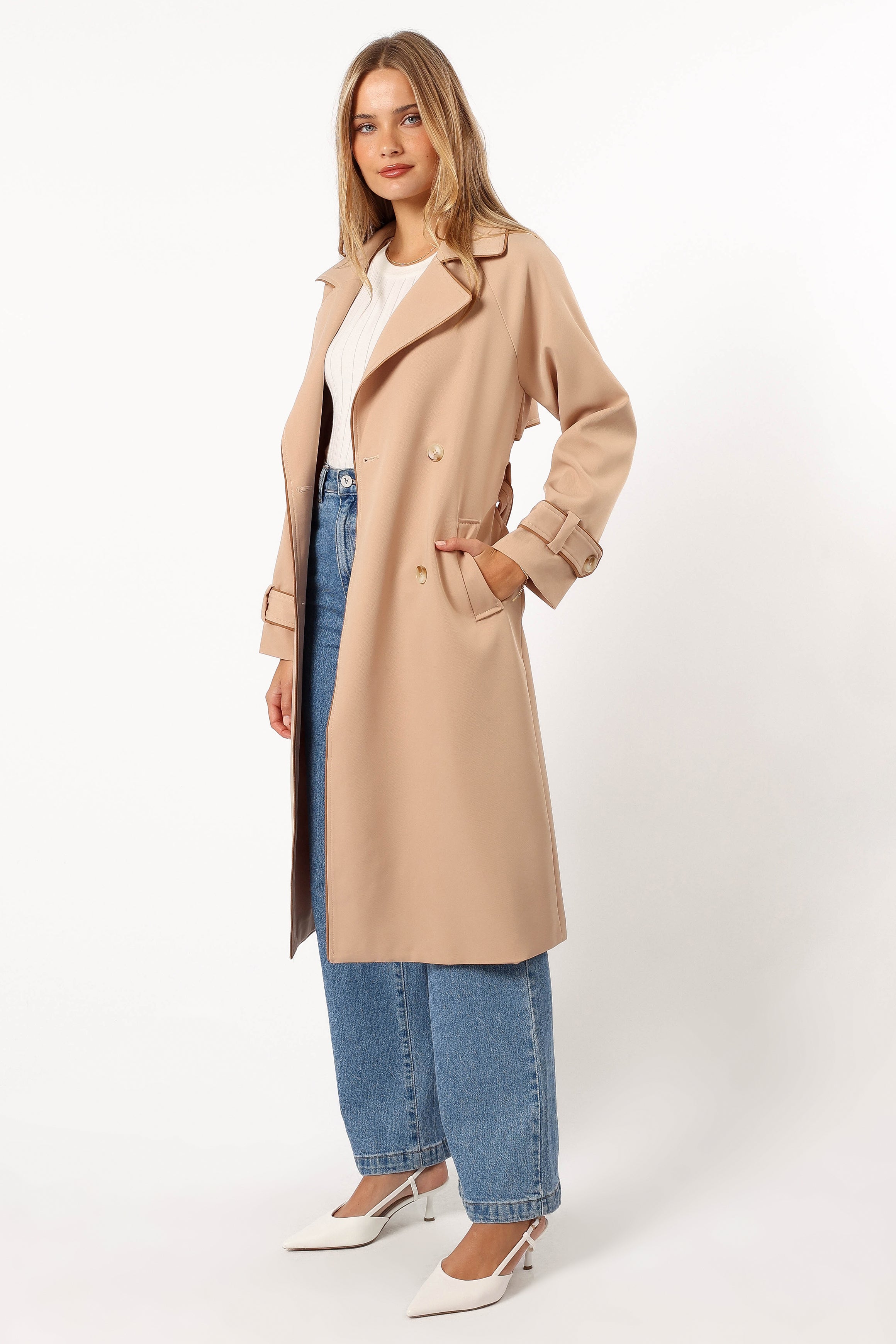 OUTERWEAR @Cayenne Contrast Binding Trench Coat - Camel