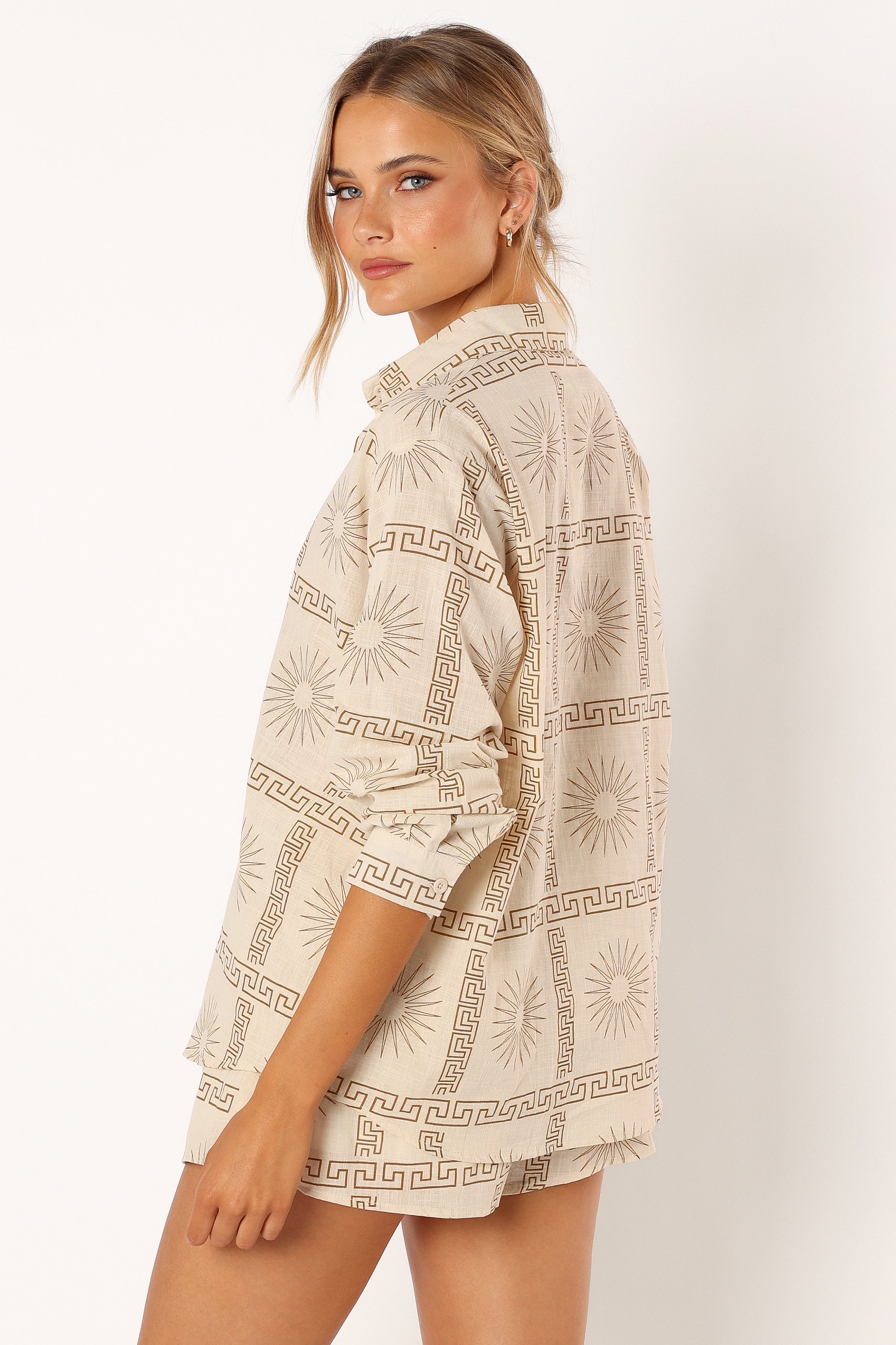 SETS @Penny Short Set - Beige Print