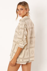 SETS @Penny Short Set - Beige Print