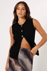 TOPS @Blair Knit Vest - Black