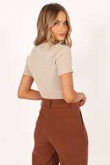 TOPS @Kimmie Knit Top - Oatmeal