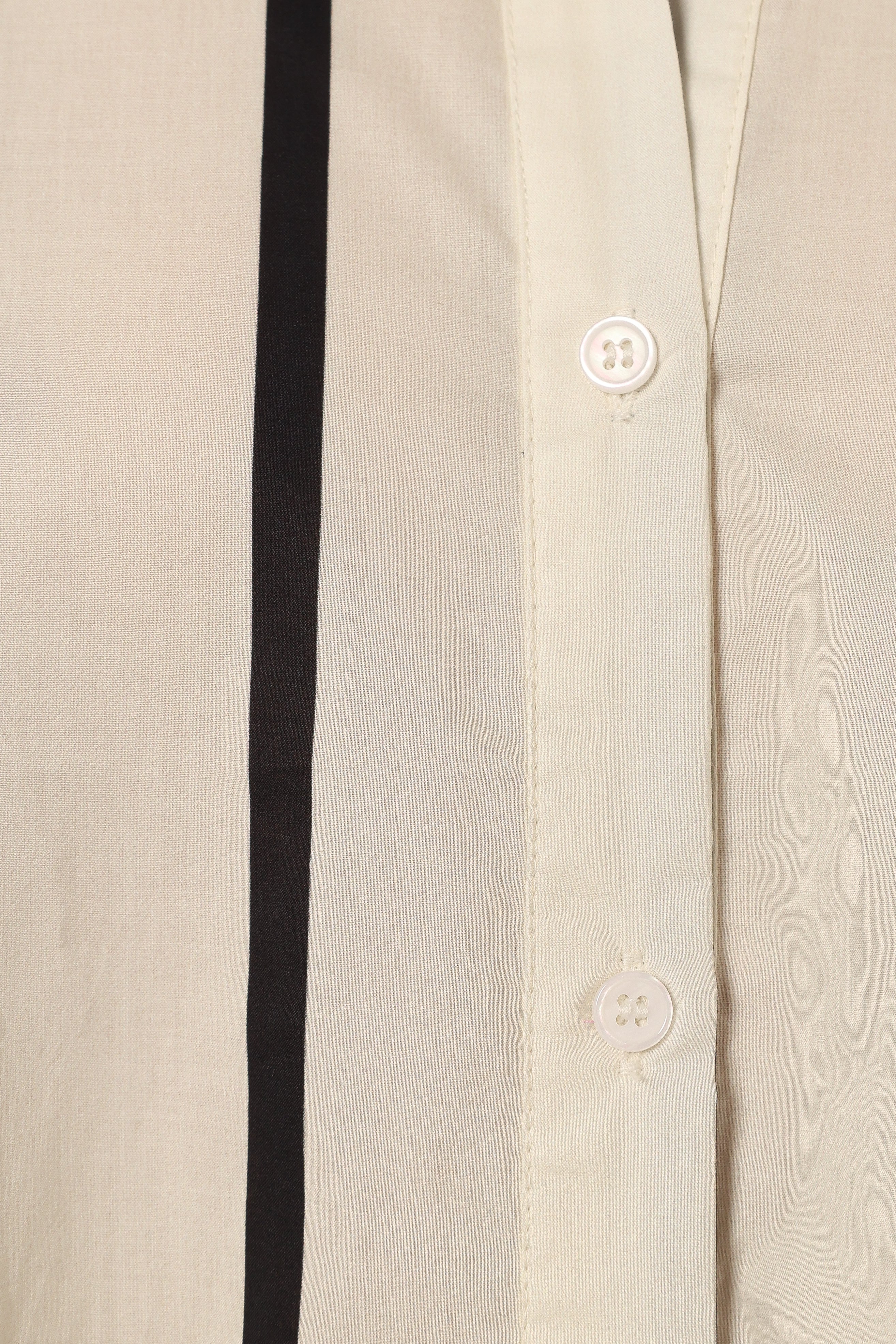 TOPS @Silvia Button Down Shirt - Cream Stripe (Hold for Winter Essentials)