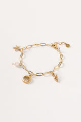 Petal and Pup USA ACCESSORIES Alice Charm Bracelet - Gold One Size