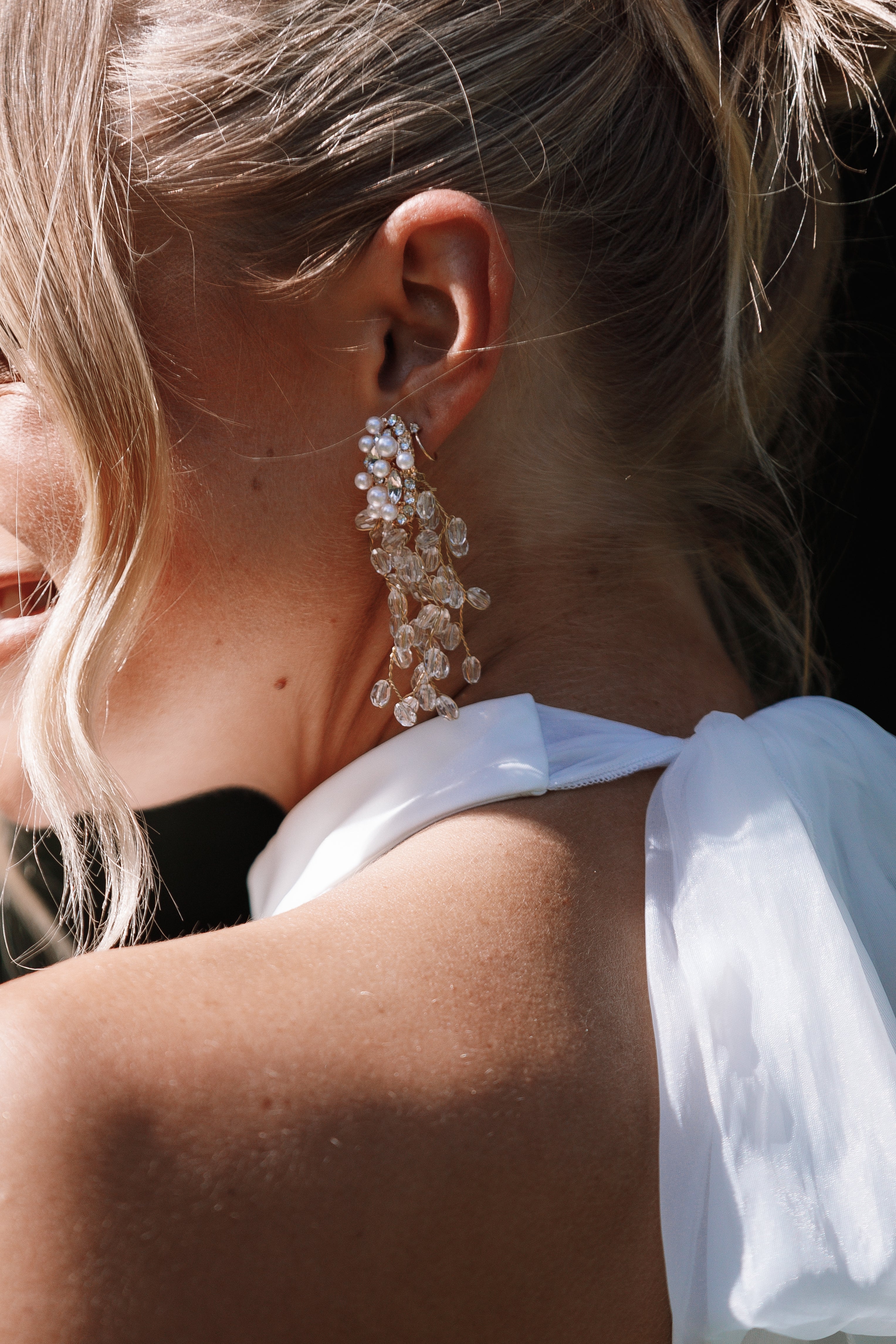 Petal and Pup USA ACCESSORIES Annalise Pearl Earrings - Gold One Size