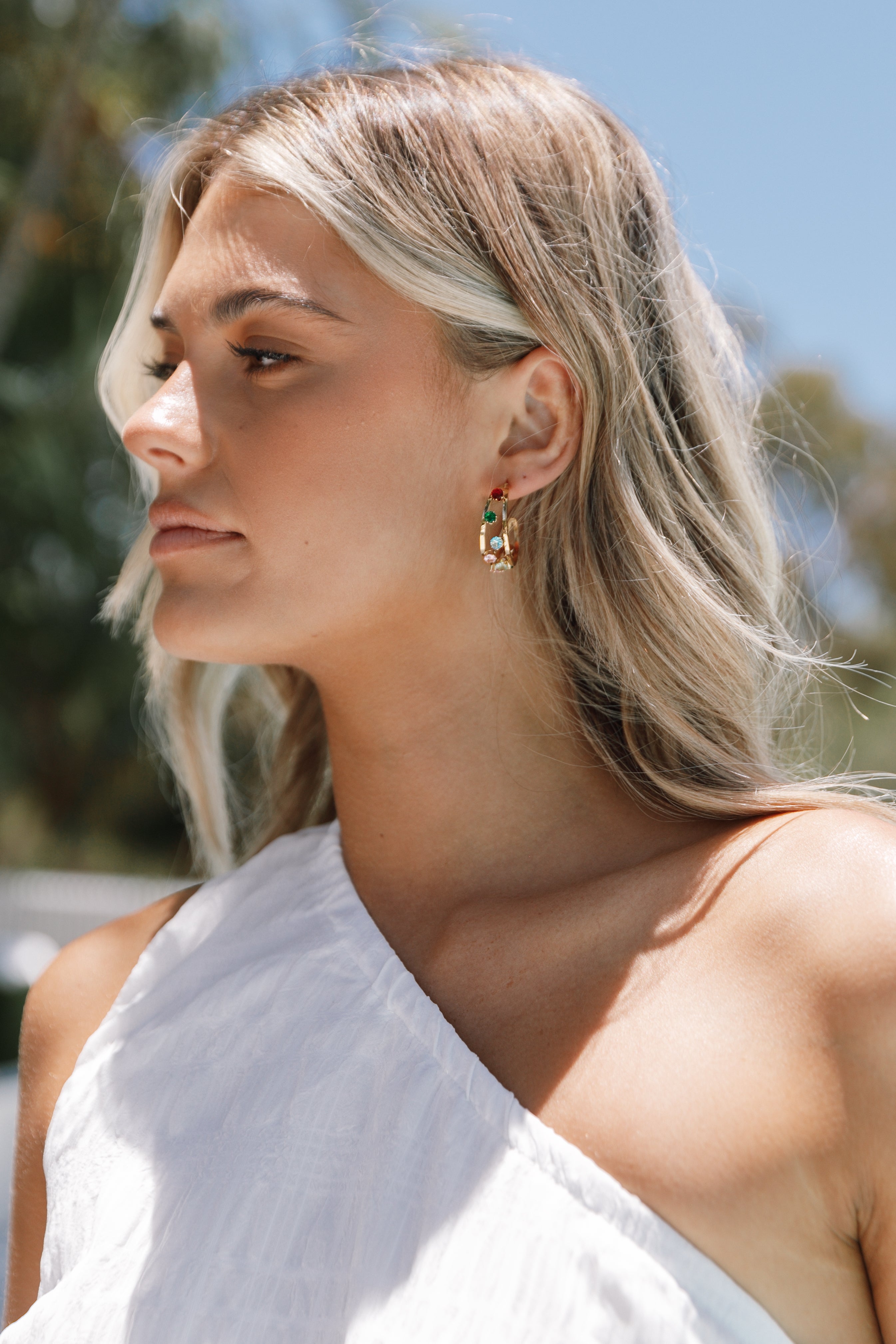 Petal and Pup USA ACCESSORIES Antigoni Hoop Earrings - Gold/Multi One Size