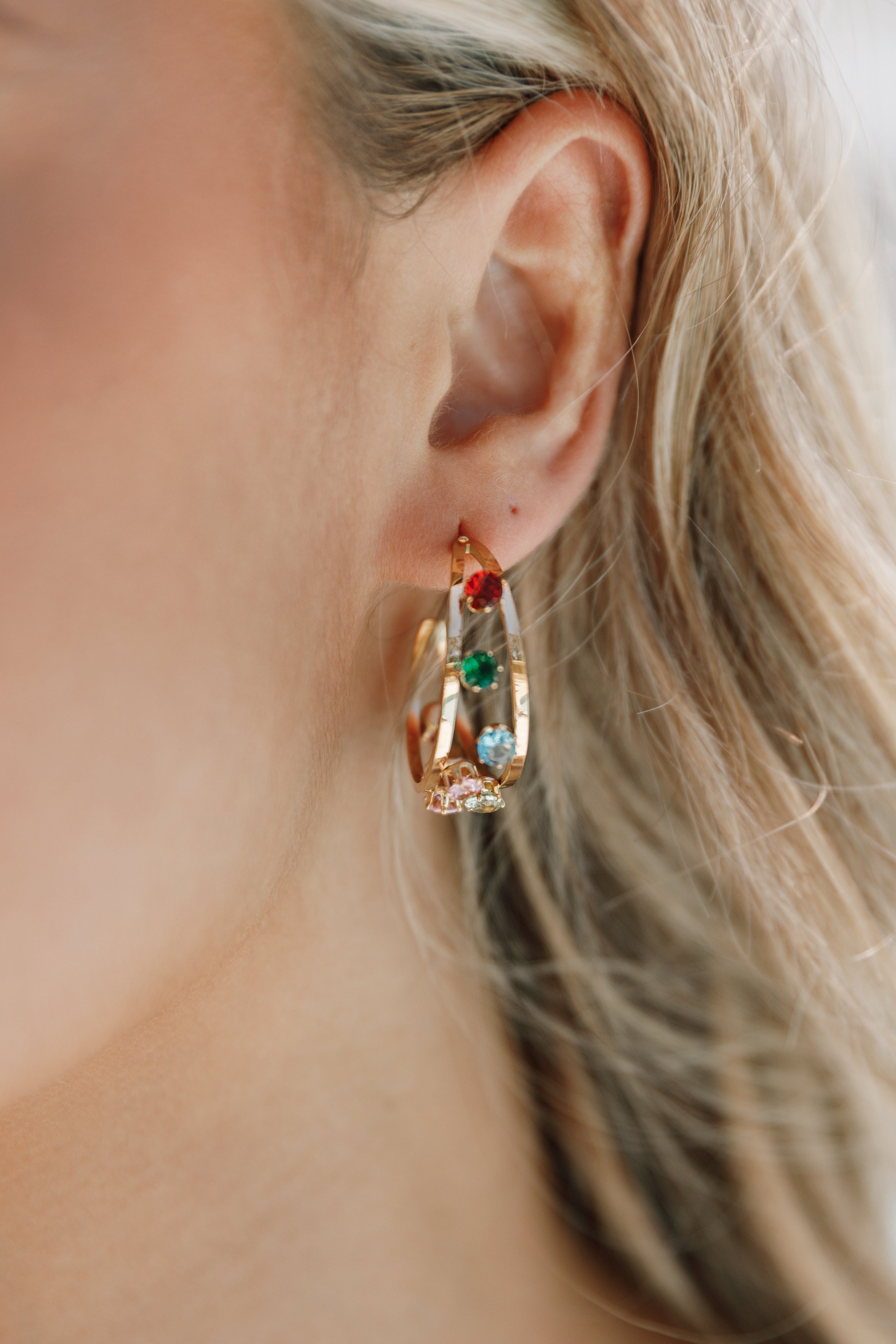 Petal and Pup USA ACCESSORIES Antigoni Hoop Earrings - Gold/Multi One Size