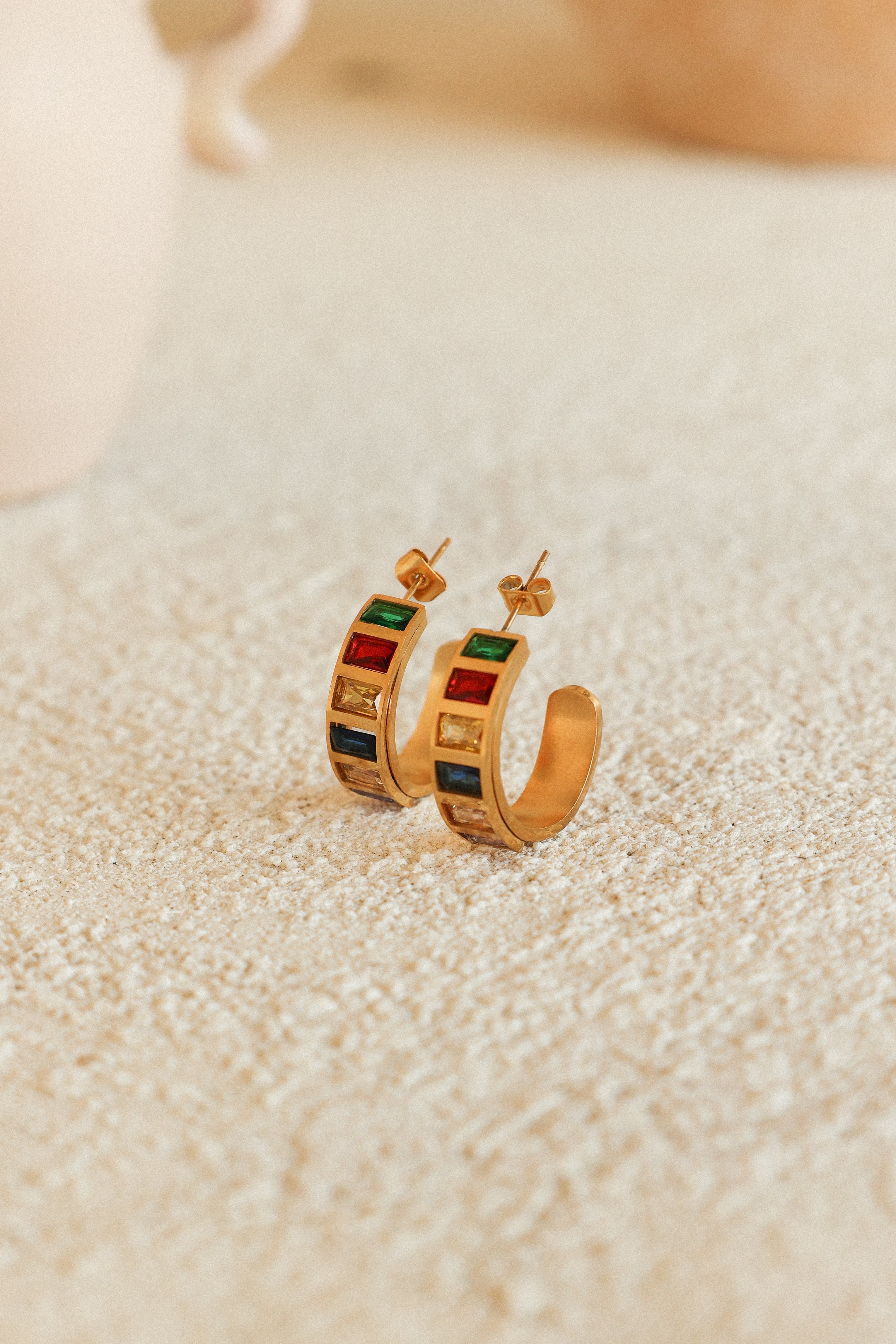 Petal and Pup USA ACCESSORIES Blythe Hoop Earrings - Gold Multi One Size