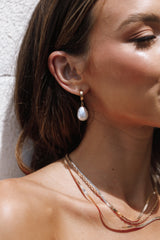 Petal and Pup USA ACCESSORIES Charlie Pearl Earrings - Gold One Size