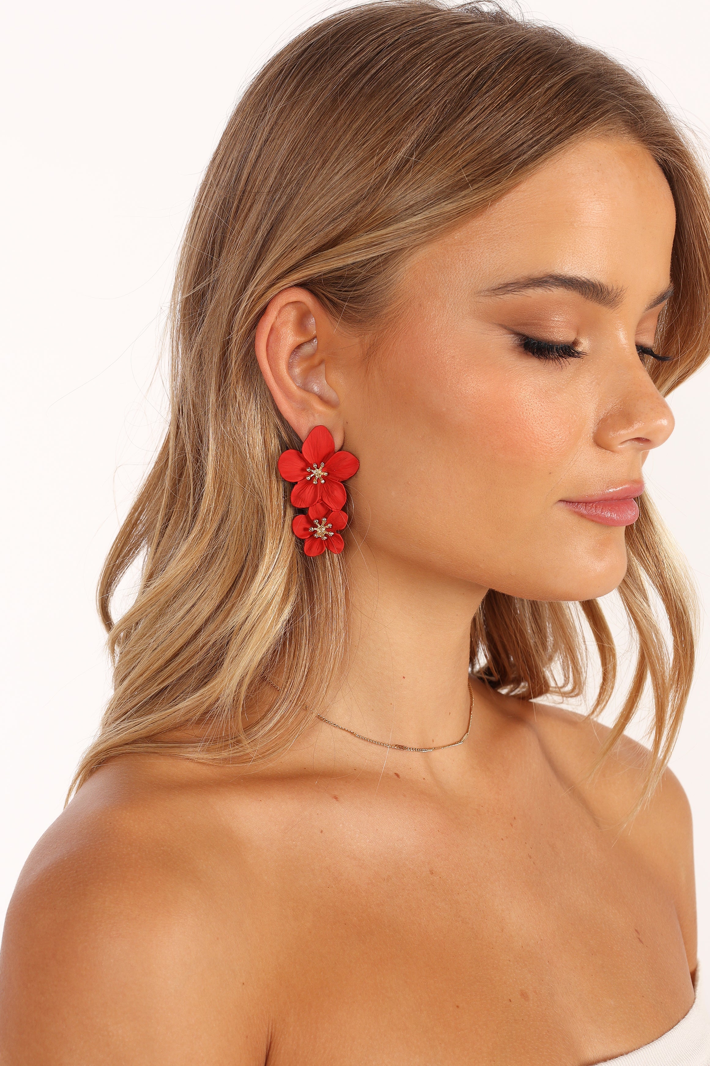 Petal and Pup USA ACCESSORIES Claret Statement Earrings - Red One Size