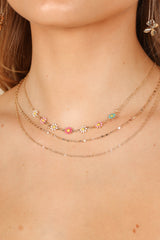 Petal and Pup USA ACCESSORIES Ellody Flower Necklace Set - Gold One Size