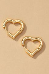 Petal and Pup USA ACCESSORIES Heart shape hinged huggie hoop earrings Gold / one size