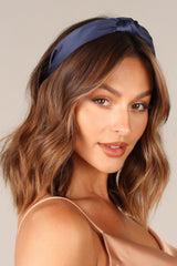 Petal and Pup USA ACCESSORIES Juliana Satin Headband - Blue One Size