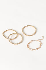 Petal and Pup USA ACCESSORIES Kaleigh Stacked Bracelets - Gold One Size