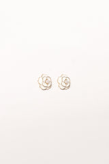 Petal and Pup USA ACCESSORIES Reina Flower Earrings - Gold White One Size