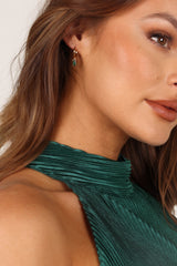 Petal and Pup USA ACCESSORIES Sadie Drop Earrings - Gold/Emerald One Size