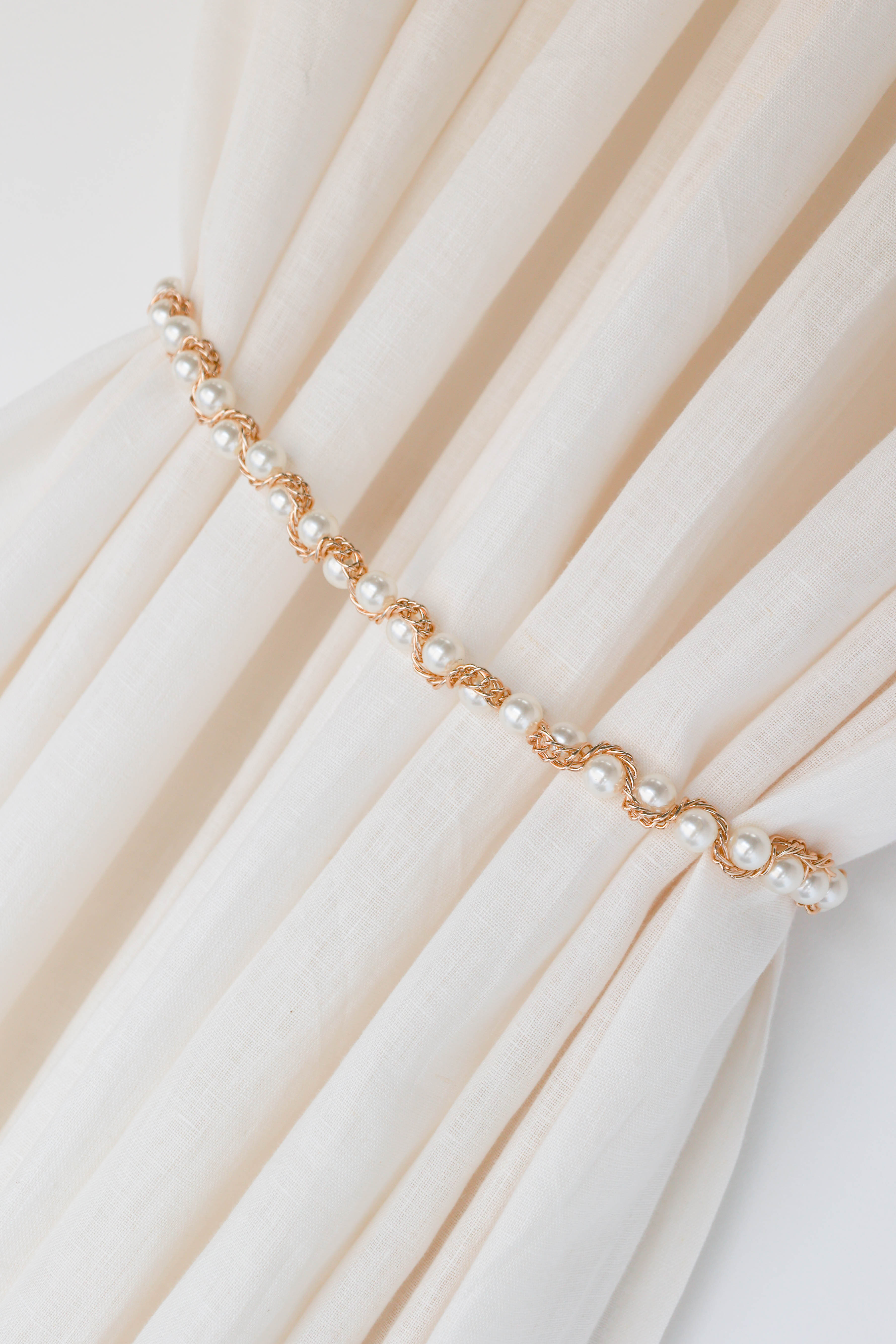 Petal and Pup USA ACCESSORIES Sofia Pearl Belt - Gold One Size