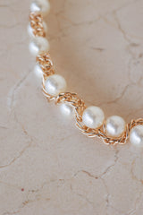 Petal and Pup USA ACCESSORIES Sofia Pearl Belt - Gold One Size