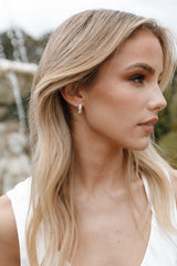 Petal and Pup USA ACCESSORIES Solstice Stone Hoop Earrings - Gold One Size