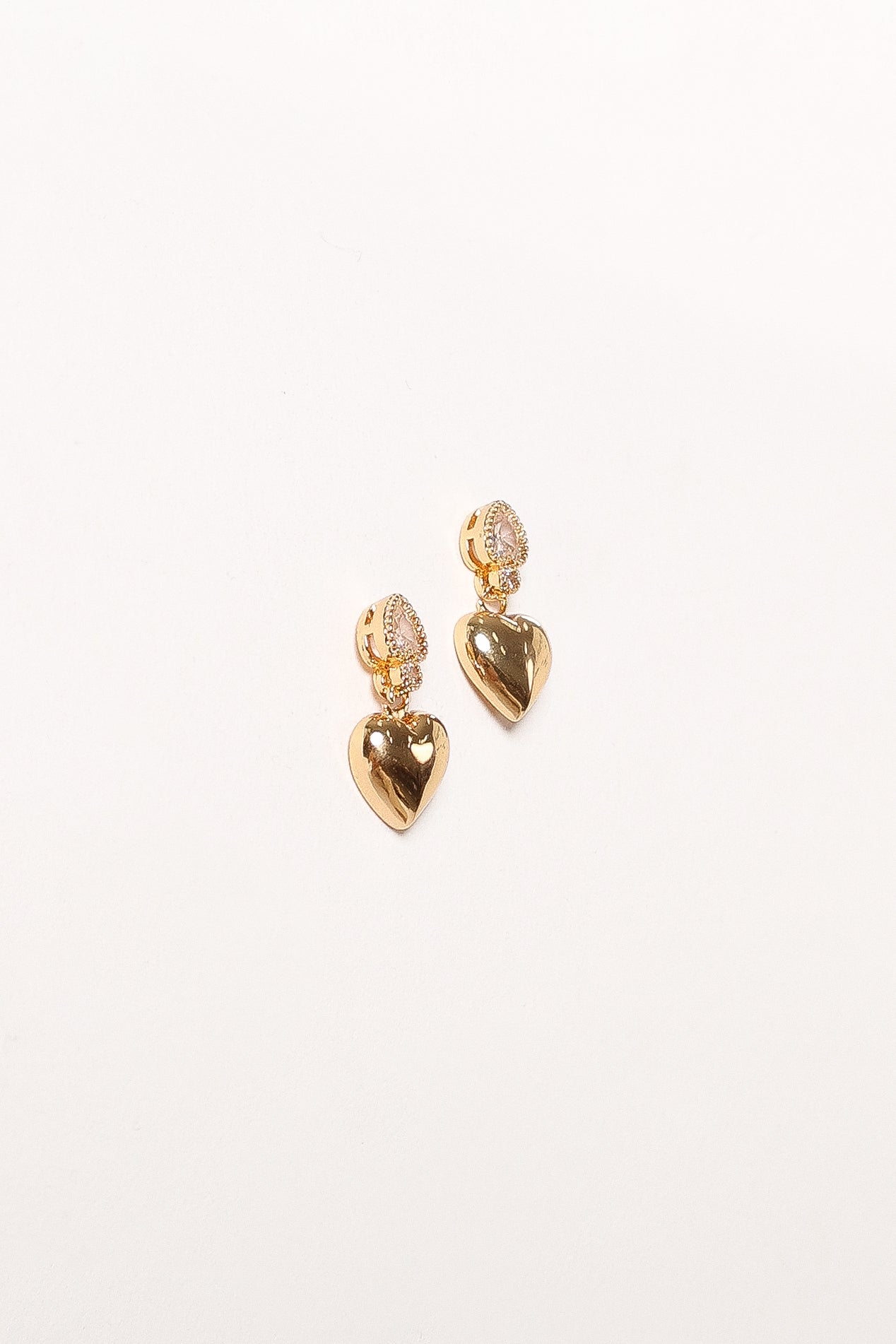 Petal and Pup USA ACCESSORIES Susan Heart Earrings - Gold One Size