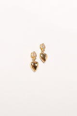 Petal and Pup USA ACCESSORIES Susan Heart Earrings - Gold One Size
