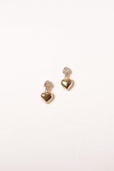 Petal and Pup USA ACCESSORIES Susan Heart Earrings - Gold One Size