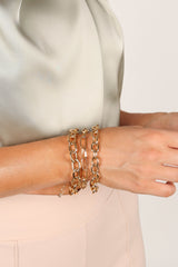 Petal and Pup USA ACCESSORIES Valentina Chain Bracelet 3 Pack - Gold One Size