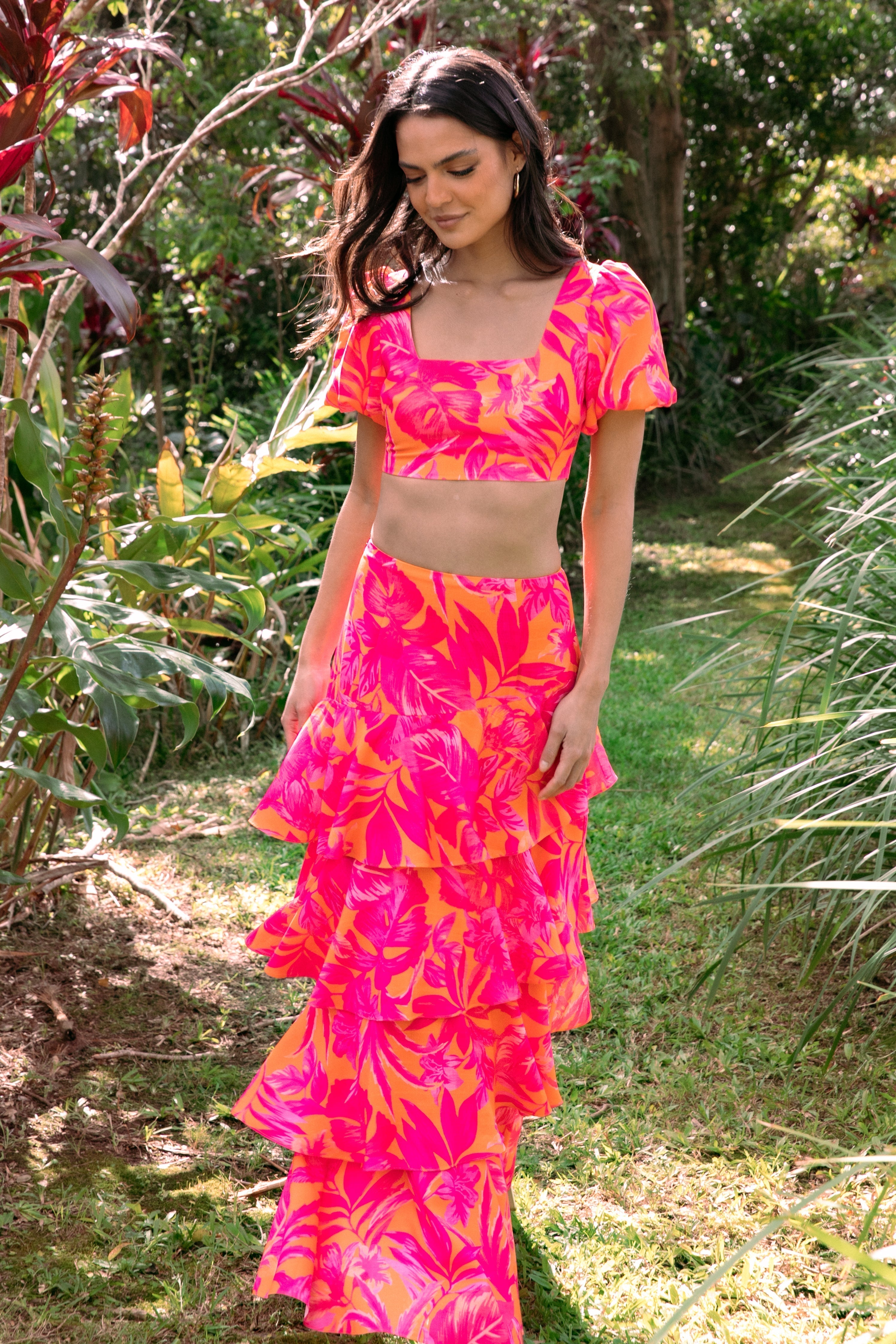 Petal and Pup USA BOTTOMS Addison Maxi Skirt - Pink Tropics