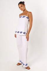 Petal and Pup USA BOTTOMS Amalia Pant - White Blue