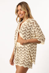 Petal and Pup USA BOTTOMS Cherie Knit Short - Sand White