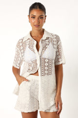 Petal and Pup USA BOTTOMS Eden Lace Shorts - White