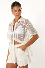 Petal and Pup USA BOTTOMS Eden Lace Shorts - White